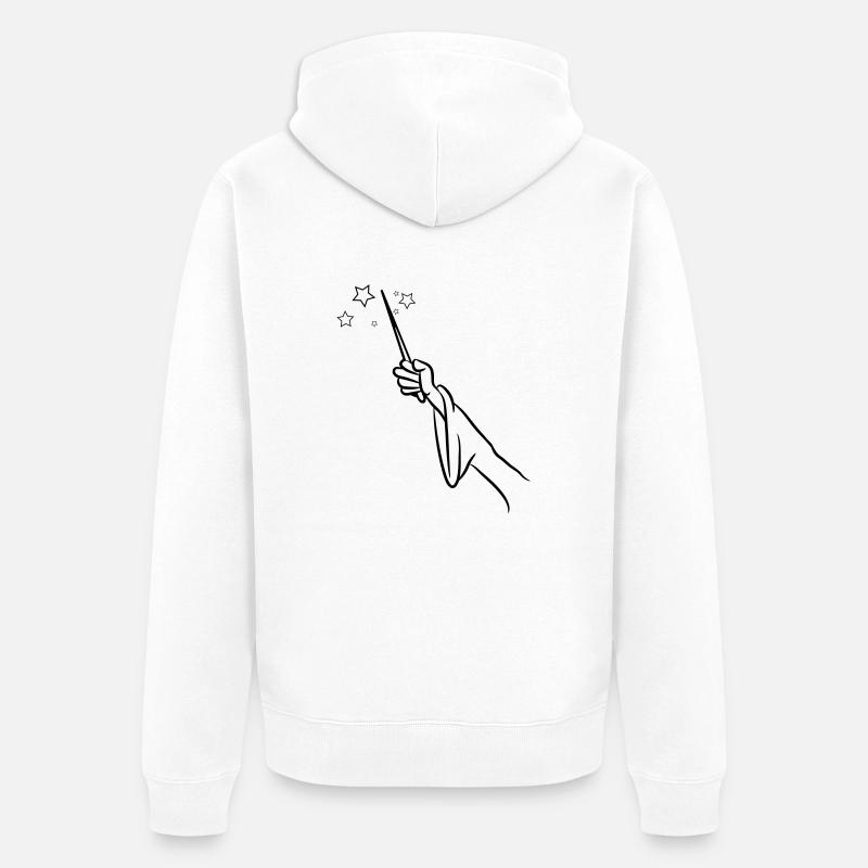 zauberer Zauberstab - Unisex Premium Bio Zip Hoodie - Weiß