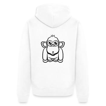 monkey sweet goofy funny - Unisex Premium Organic Zip Hoodie - white - Back - Thijin (182cm)