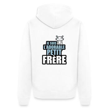 je suis l'adorable petit frère - Veste à capuche bio Premium Unisexe - blanc - Dos - Thijin (182cm)