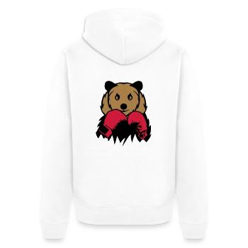 Bear boxer glove boxing - Unisex Premium Organic Zip Hoodie - white - Back - Thijin (182cm)