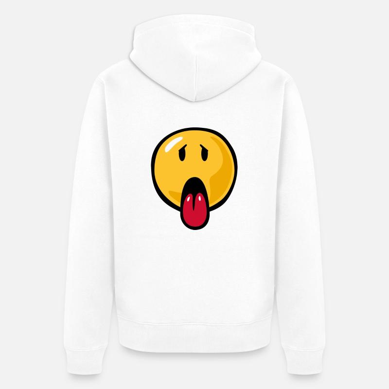 Smiley sick - Veste à capuche bio Premium Unisexe - blanc