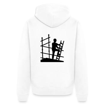 Scaffolder - Unisex Premium Organic Zip Hoodie - white - Back - Thijin (182cm)