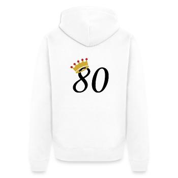 80e - Veste à capuche bio Premium Unisexe - blanc - Dos - Thijin (182cm)