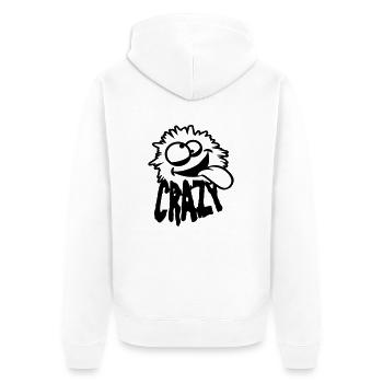 flauschig plüsch haarig klein zottelig süß niedlic - Unisex Premium Bio Zip Hoodie - Weiß - Hinten - Thijin (182cm)