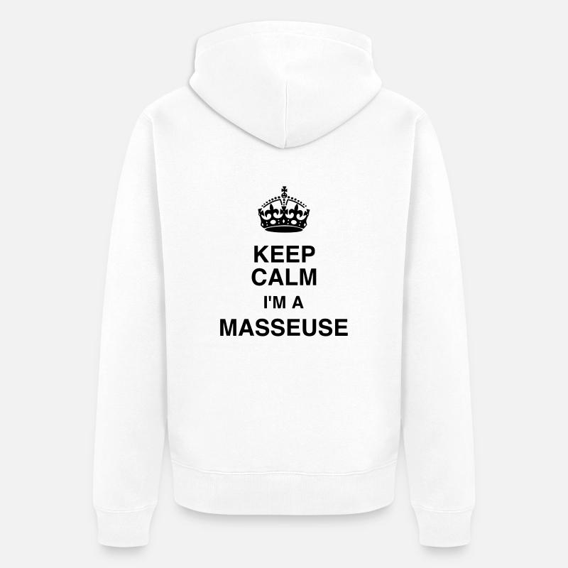 Massage / Masseur / Masseuse / Métier / Job - Veste à capuche bio Premium Unisexe - blanc