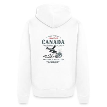 Canada - Aircraft - Unisex Premium Bio Zip Hoodie - Weiß - Hinten - Thijin (182cm)