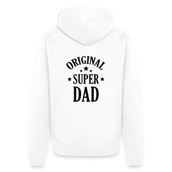 Papa Fête des Pères Naissance Bébé Anniversaire - Veste à capuche bio Premium Unisexe - blanc - Dos - Thijin (182cm)