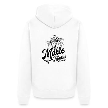 malle modus palm - Unisex Premium Bio Zip Hoodie - Weiß - Hinten - Thijin (182cm)
