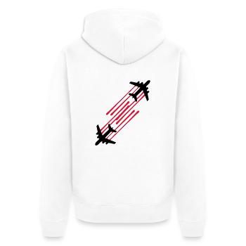 2 gouttes de sang chemtrails ligne de timbre graff - Veste à capuche bio Premium Unisexe - blanc - Dos - Thijin (182cm)