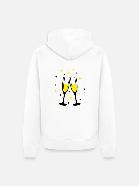 sekt anstossen - Unisex Premium Bio Zip Hoodie - Weiß