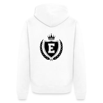 wappen E Krone - Unisex Premium Bio Zip Hoodie - Weiß - Hinten - Thijin (182cm)