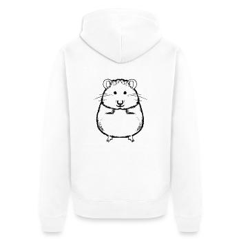 Hamster mignon animal rongeur animaux drôle animal 9 - Veste à capuche bio Premium Unisexe - blanc - Dos - Thijin (182cm)