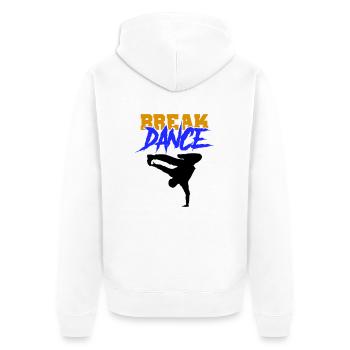 Break Dance - Unisex Premium Organic Zip Hoodie - white - Back - Thijin (182cm)