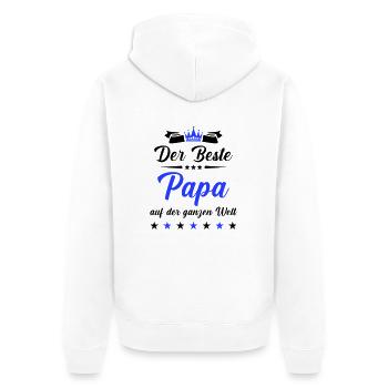 The Best Dad in the Whole World 1 - Unisex Premium Organic Zip Hoodie - white - Back - Thijin (182cm)