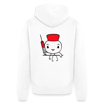 Canard Infirmière Docteur Seringue Hôpital Mignon - Veste à capuche bio Premium Unisexe - blanc - Dos - Thijin (182cm)
