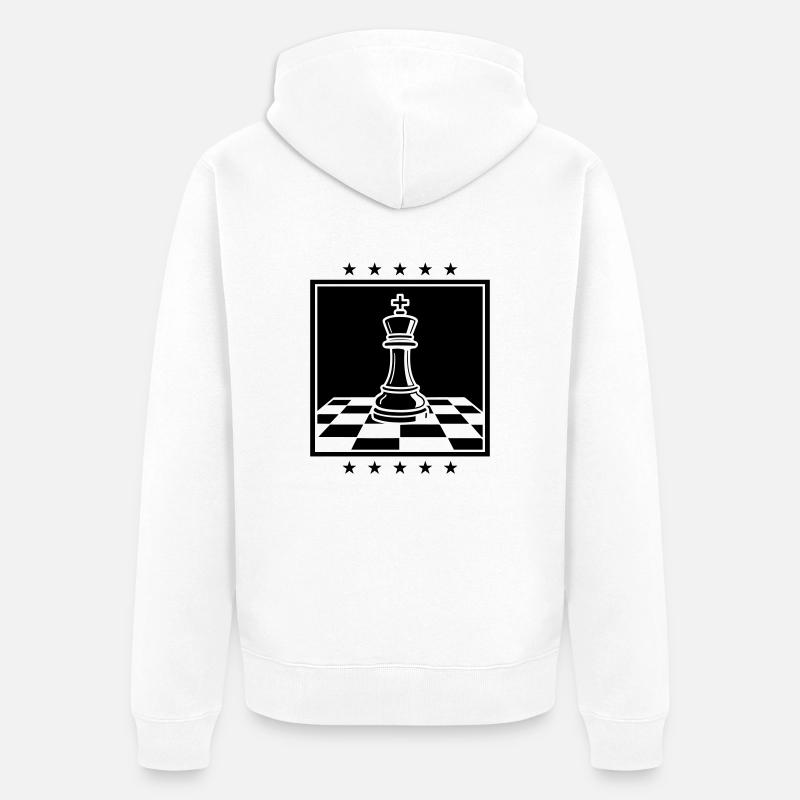 Chess King Chess - Veste à capuche bio Premium Unisexe - blanc