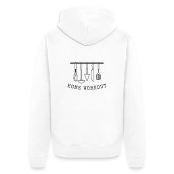 Hausfrau Mutter Homeoffice Mutter Geschenk - Unisex Premium Bio Zip Hoodie - Weiß - Hinten - Thijin (182cm)