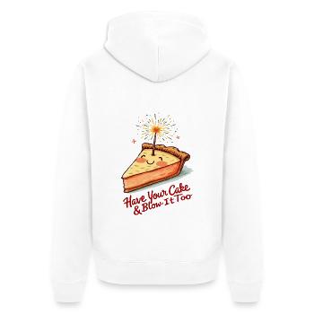 Süßer Apfelkuchen - Unisex Premium Bio Zip Hoodie - Weiß - Hinten - Thijin (182cm)