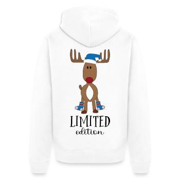 L’orignal Rudolph à Noël - Veste à capuche bio Premium Unisexe - blanc - Dos - Thijin (182cm)