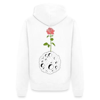 La fleur et la planète noire - Veste à capuche bio Premium Unisexe - blanc - Dos - Thijin (182cm)