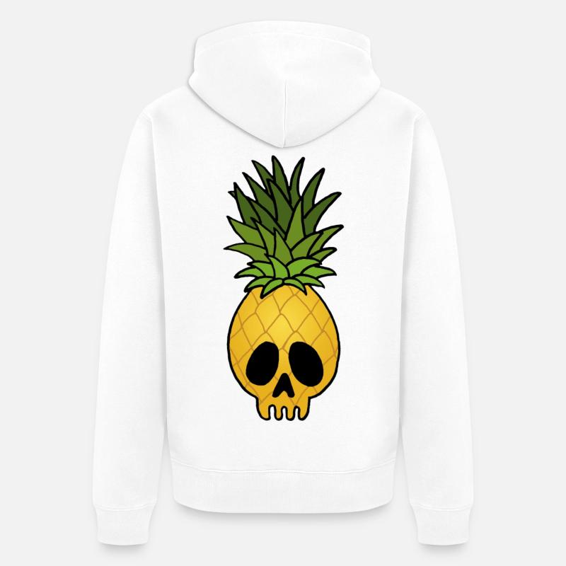 Crâne d'ananas - Veste à capuche bio Premium Unisexe - blanc