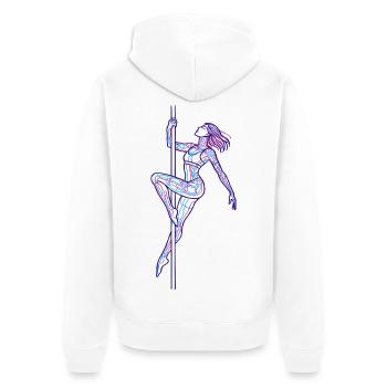 Line Art Woman Pole Dance Illustration Gift - Unisex Premium Organic Zip Hoodie - white - Back - Thijin (182cm)