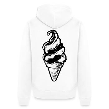 Eistüte - Unisex Premium Bio Zip Hoodie - Weiß - Hinten - Thijin (182cm)