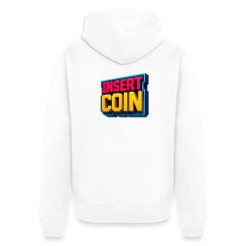 Conception de jeu rétro néon - Veste à capuche bio Premium Unisexe - blanc - Dos - Thijin (182cm)