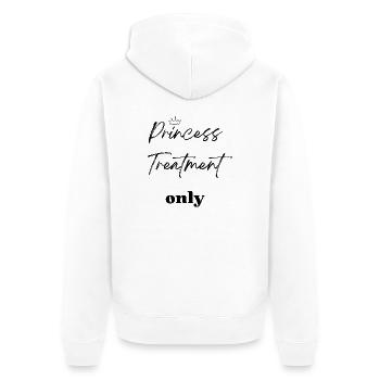 Nur Prinzessinnen-Behandlung - Unisex Premium Bio Zip Hoodie - Weiß - Hinten - Thijin (182cm)