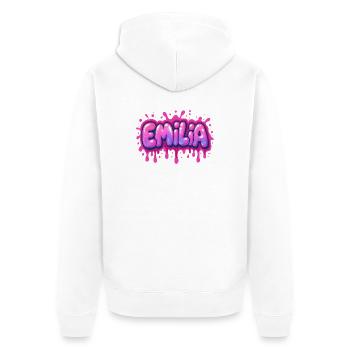 Graffiti Emilia Name Geschenk Ideal Druckbare Su - Unisex Premium Bio Zip Hoodie - Weiß - Hinten - Thijin (182cm)