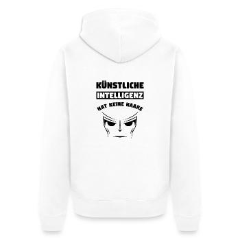 Glatze Haare Lustig Humor Witz Spruch Geschenk - Unisex Premium Bio Zip Hoodie - Weiß - Hinten - Thijin (182cm)