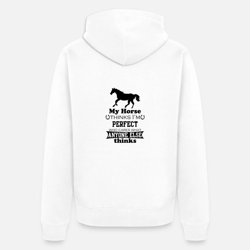 Citation de citations de chevaux - Veste à capuche bio Premium Unisexe - blanc