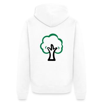 baum - Unisex Premium Bio Zip Hoodie - Weiß - Hinten - Thijin (182cm)