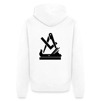 wappen schreiner - Unisex Premium Bio Zip Hoodie - Weiß - Hinten - Thijin (182cm)