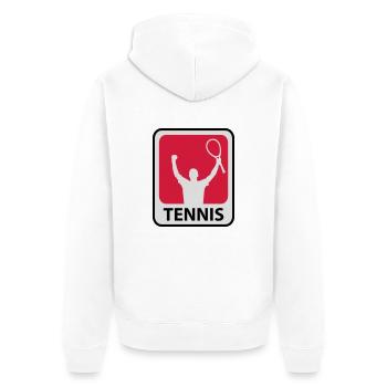 Tennisspieler - Unisex Premium Bio Zip Hoodie - Weiß - Hinten - Thijin (182cm)