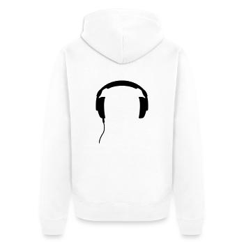 Kopfhörer DJ Club Party Musik Sound Beat techno - Unisex Premium Bio Zip Hoodie - Weiß - Hinten - Thijin (182cm)