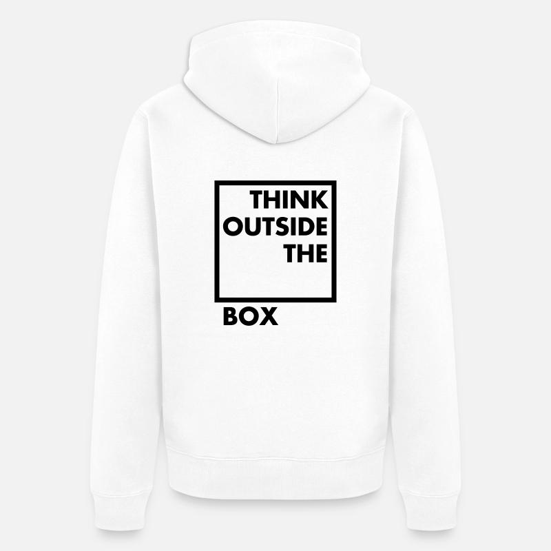 Think outside the box - Unisex Premium Bio Zip Hoodie - Weiß