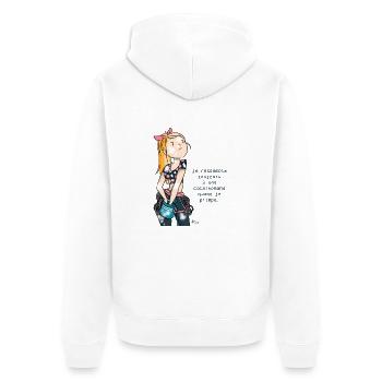 Woman top - Veste à capuche bio Premium Unisexe - blanc - Dos - Thijin (182cm)