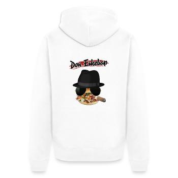 Don Erkebap (Döner Kebap) - Unisex Premium Bio Zip Hoodie - Weiß - Hinten - Thijin (182cm)