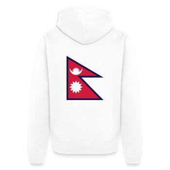 nepal flag - Unisex Premium Bio Zip Hoodie - Weiß - Hinten - Thijin (182cm)