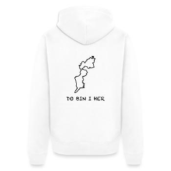 do bin i her -Burgenland - Unisex Premium Bio Zip Hoodie - Weiß - Hinten - Thijin (182cm)