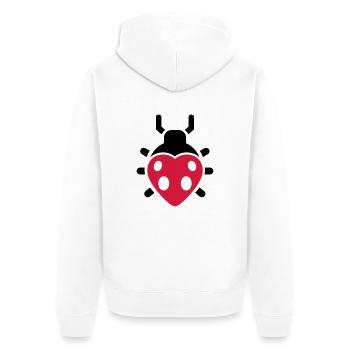 Coccinelle de coeur - Veste à capuche bio Premium Unisexe - blanc - Dos - Thijin (182cm)
