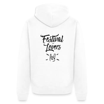 Festival lovers rock - Veste à capuche bio Premium Unisexe - blanc - Dos - Thijin (182cm)