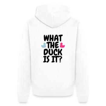 Gender Reveal Party - Unisex Premium Bio Zip Hoodie - Weiß - Hinten - Thijin (182cm)