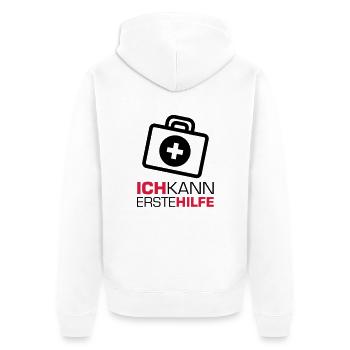 erstehilfe_f2 - Veste à capuche bio Premium Unisexe - blanc - Dos - Thijin (182cm)