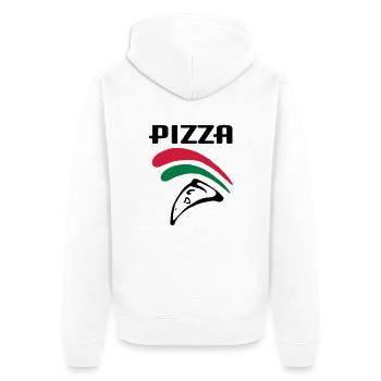 Pizza (3c) - Unisex Premium Bio Zip Hoodie - Weiß - Hinten - Thijin (182cm)