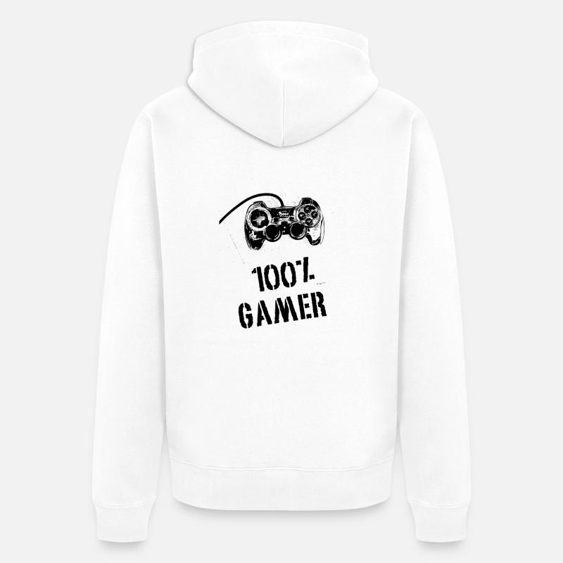 100% Gamer - Veste à capuche bio Premium Unisexe - blanc