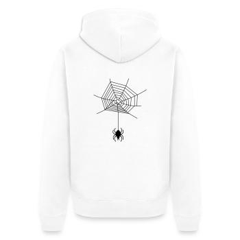 spinne_im_netz_f1 - Veste à capuche bio Premium Unisexe - blanc - Dos - Thijin (182cm)
