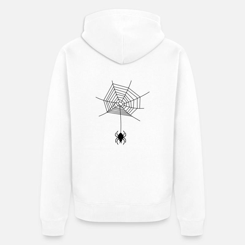 spinne_im_netz_f1 - Veste à capuche bio Premium Unisexe - blanc