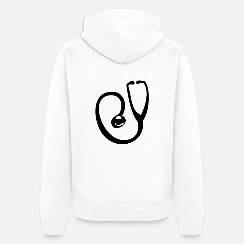 stethoscope medecin docteur intrument - Veste à capuche bio Premium Unisexe - blanc